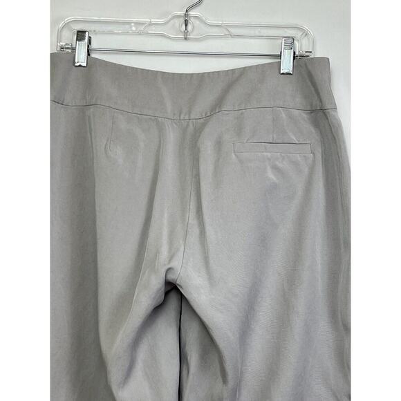Eileen Fisher Women's Size 10 Gray Flat Front 100% Tencel Zip Up Pants - Picture 9 of 10